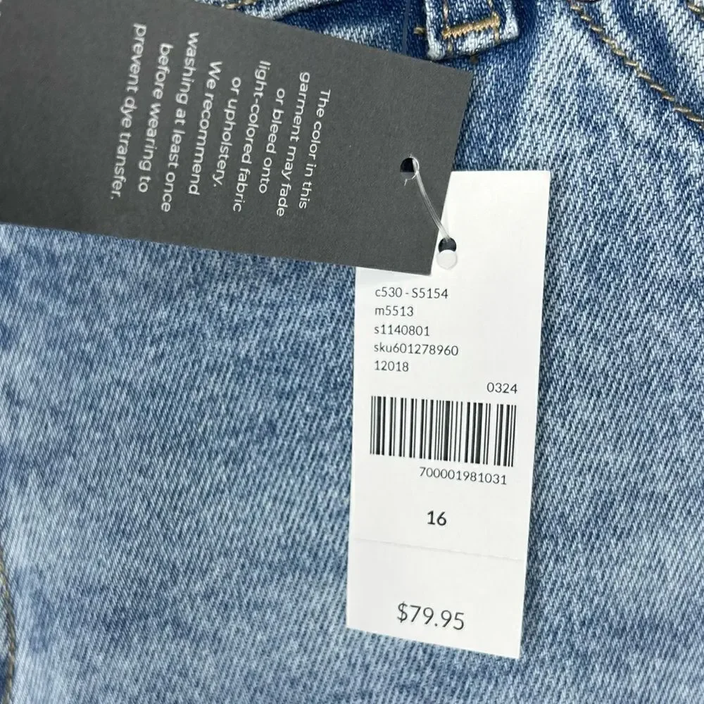 New! Lane Bryant Boyfriend Capri Mid-Rise Light Blue Women’s Plus Jeans Sz 16